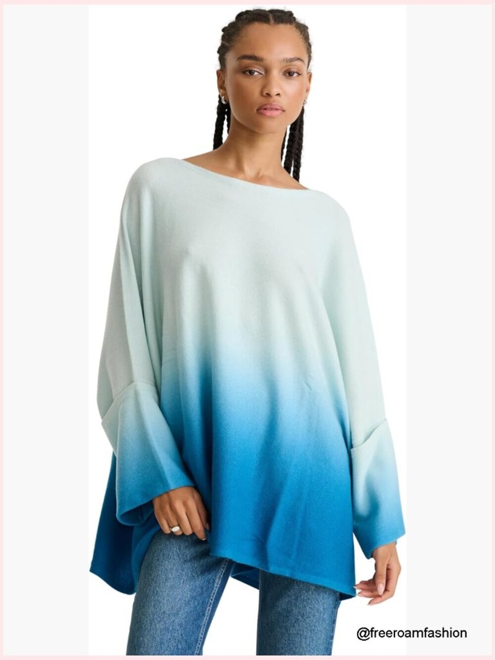 Cashmere Ombre Poncho Sweater Wrap